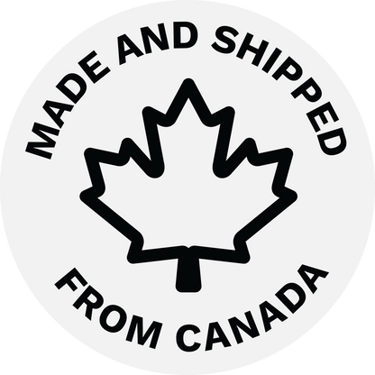 black ang white badge made and shipped  from Canada