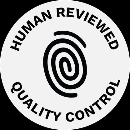 human quality control sticker for beauty products