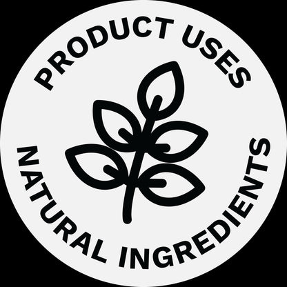 white sticker for products using natural ingredients only