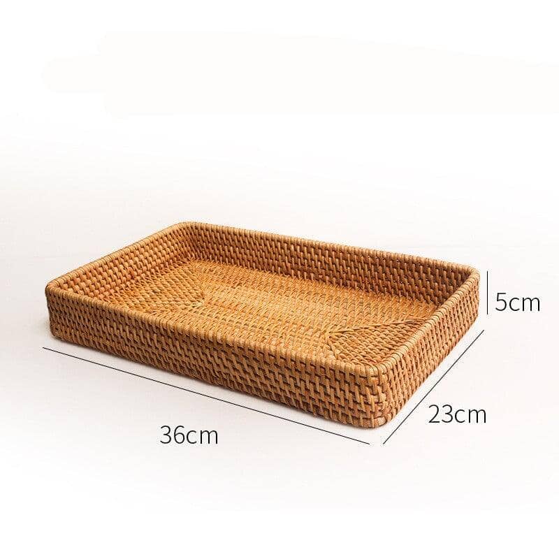 large storage basket of rattan with detailed dimensions