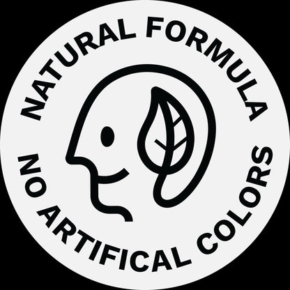 sign of no artificial colors with a face in the center