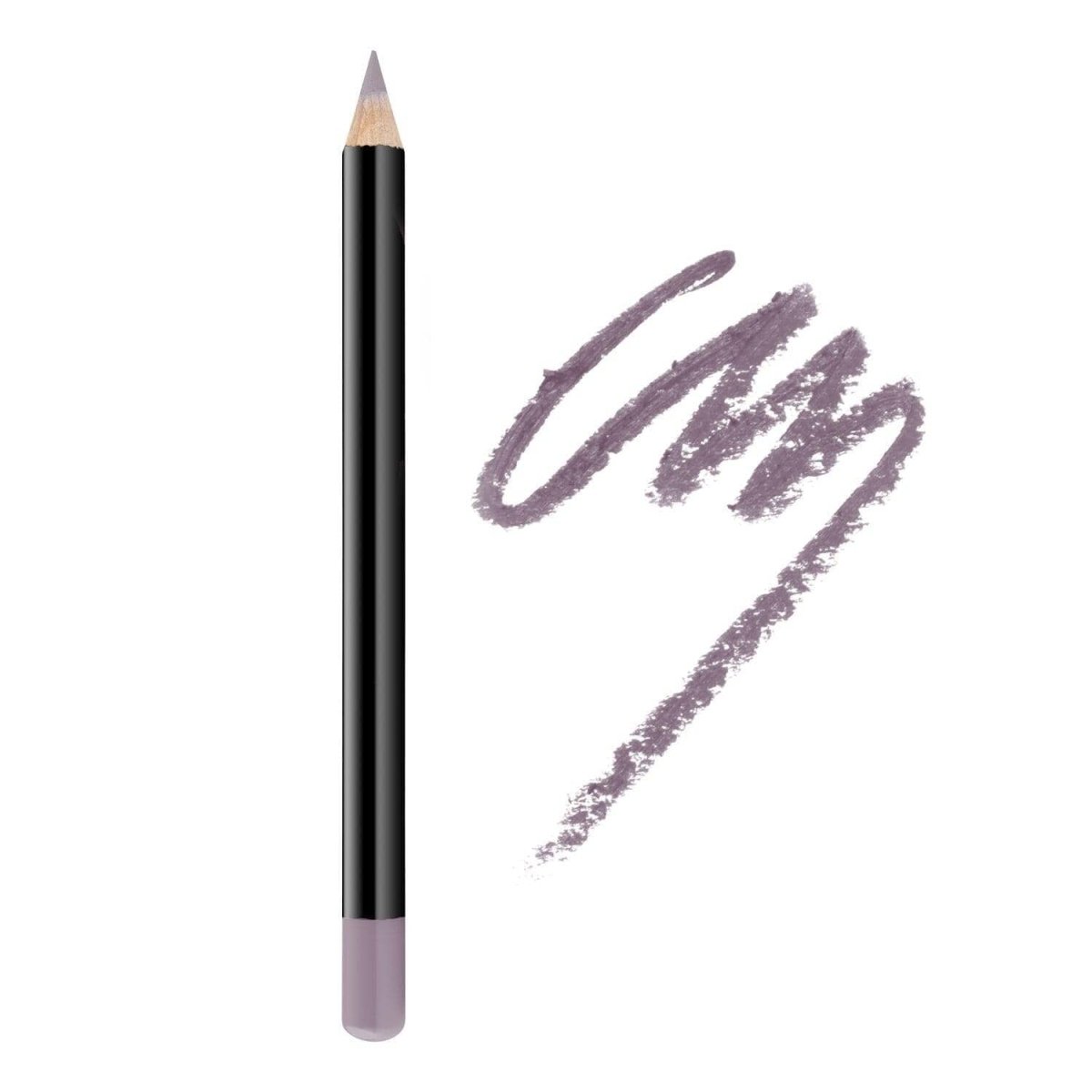 A grey eyeliner with a hand trace on a white canvas