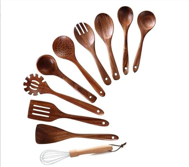 High quality wood cooking spatulas ten pieces